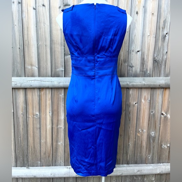 Donna Ricco Bright Royal Blue Satin Dress - Picture 2 of 6